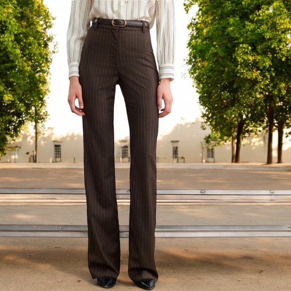 Worthington Women’s Brown Pinstripe Stretch Pants - Picture 2 of 16